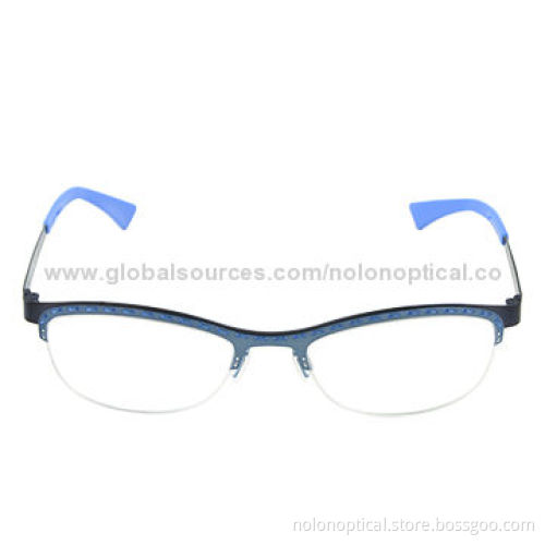 New style stainless steel spectacle frames with demo lens, customized logo